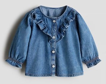 Джинсовая блуза с воланами от H&M 68см (4226-68) 4226-68 фото