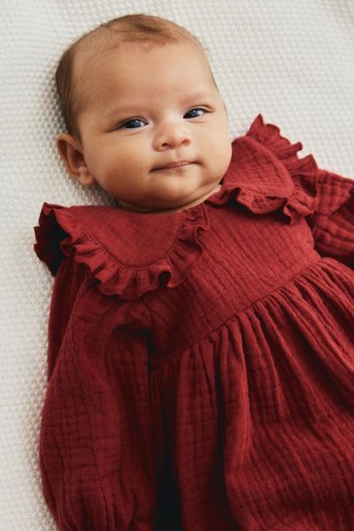 Платье-боди из хлопкового муслина от H&M 56см (4549-56) 4549-56 фото
