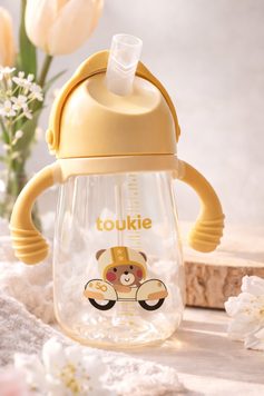 Пляшка з ручками Toukie ведмедик жовта 360мл 5188-56 фото