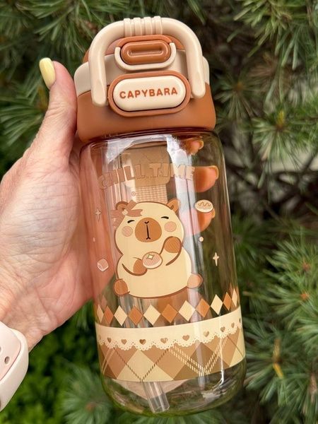 Дитяча пляшечка &laquo;Капібара&raquo; з тритану 🧸490 мл 5290-56 фото
