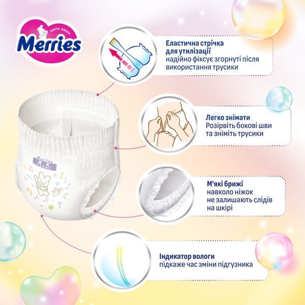 Подгузники-трусики Merries, размер 5 (XL - 12-22 кг), 38 шт (Super Jumbo) 438091 фото