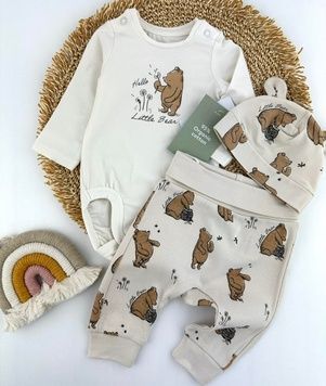 Комплект боді штани шапочка H&M з манжетами 100% бавовна 68см (1387-68) 1387-68 фото