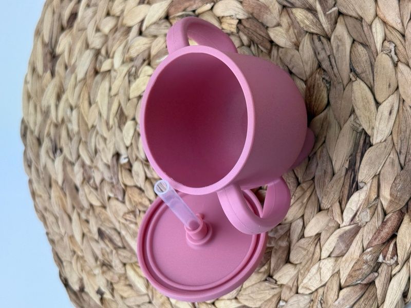 Силиконовая Чашка с крышкой и трубочкой Blush PS104-2 фото