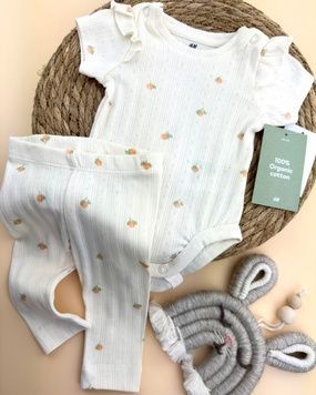 Органічний комплект боді штани H&M бавовна 56см (1367-56) 1367-56 фото