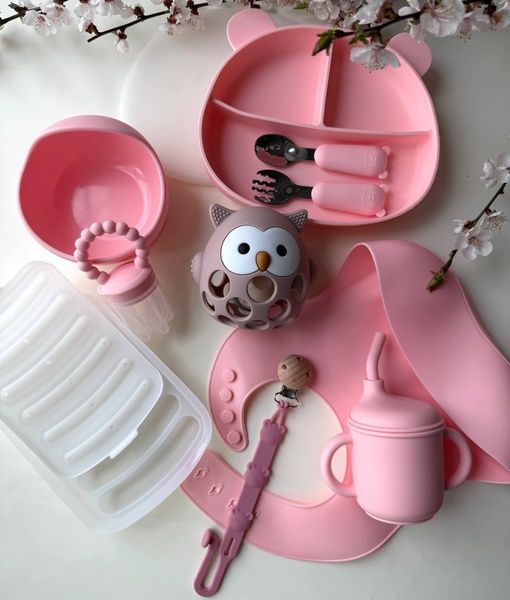 Силиконовый прорезыватель-игрушка сова с погремушкой Rose Pink 5248-56 фото