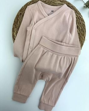 Комплект боді штани у ніжних кольорах H&M бавовна 68см (1435-68) 1435-68 фото