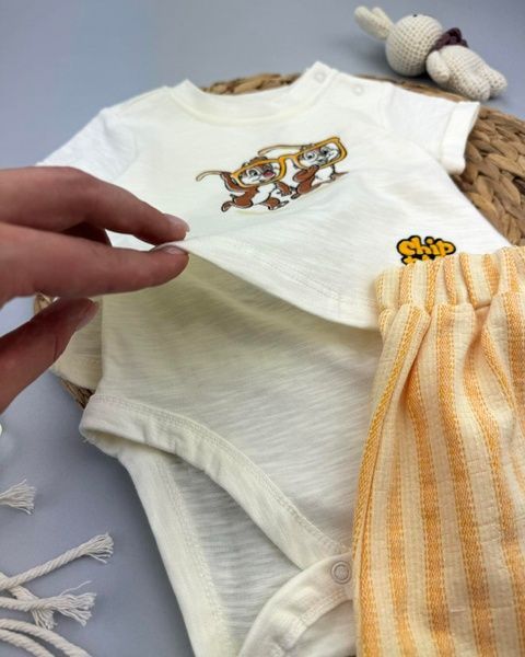 Набір від Disney Baby футболка боді та шорти 68см (2340-68) 2340-68 фото