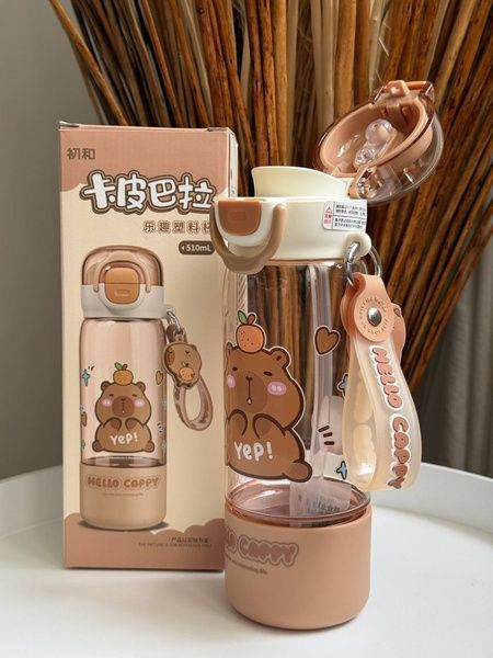 Дитяча пляшечка Capybara з тритану 3в1  🧸510 мл 5072-56 фото